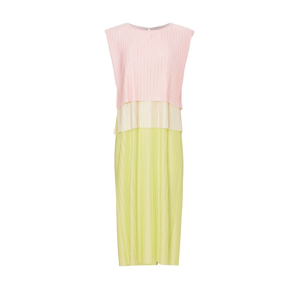 BOSS Hugo Boss Emanis Colorblock Layered Pink Yellow Sleeveless Dress Size Small - Picture 5 of 16